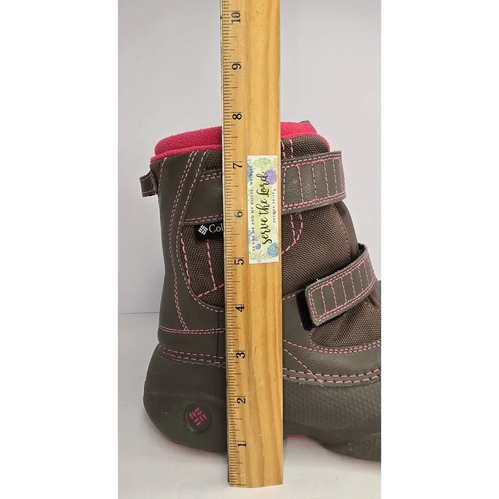 Columbia Snow Boots Purple Gray Girls Size 4‎ Powderbug Waterproof Warm Rain